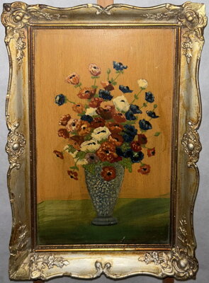 LUČNÍ KVÍTÍ VE VÁZE - SIGNOVÁN