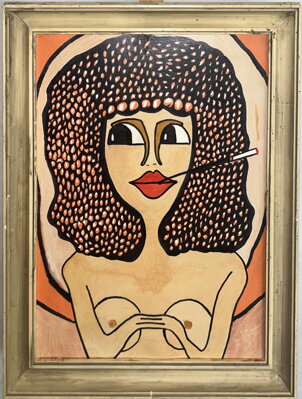 POLOAKT KOUŘÍCÍ ŽENY - NEZNÁMÝ AUTOR