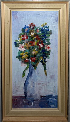 KVĚTINY VE VÁZE - NEZNÁMÝ AUTOR
