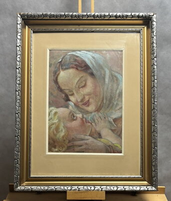 PORTRÉT MATKY S DÍTĚTEM - ADÁMEK FERDINAND