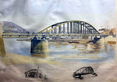 TYRŠŮV MOST V DĚČÍNĚ - JELÍNEK ALEX ADOLF