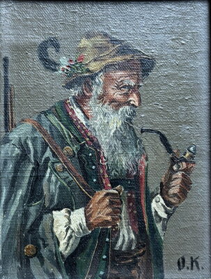 PORTRÉT BAVORSKÉHO MYSLIVCE S DÝMKOU - KIRCHNER OTTO