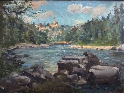 HRAD ZVÍKOV NAD VLTAVOU PŘED ZATOPENÍM - STEHLÍK KAREL