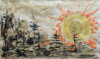 ZÁPAD SLUNCE NAD STROMY - STEHLÍK KAREL