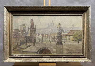 PRAHA POHLED NA KARLŮV MOST S HRADČANY V DÁLI - ŠUSTEK KAREL