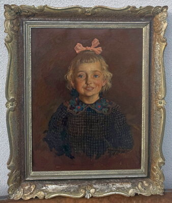 PORTRÉT HOLČIČKY S MAŠLÍ - ADÁMEK FERDINAND