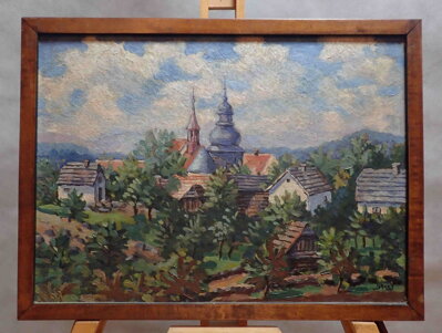 MALEBNÁ VES S KOSTELÍKEM - BAKEŠ