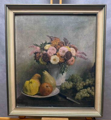 ZÁTIŠÍ S OVOCEM A KVĚTINAMI - REPRODUKCE - HENRI FANTIN-LATOUR