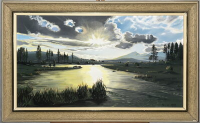 ZÁPAD SLUNCE NAD ŘEKOU - SIGNOVÁN