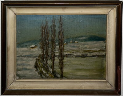 TOPOLY V ZIMNÍ KRAJINĚ - NEZNÁMÝ AUTOR