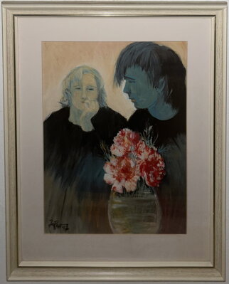 PORTRÉT MLADÉHO MUŽE SE STARŠÍ ŽENOU - SIGNOVÁN