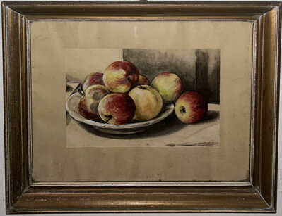 ZÁTIŠÍ S JABLKY - SIGNOVÁN