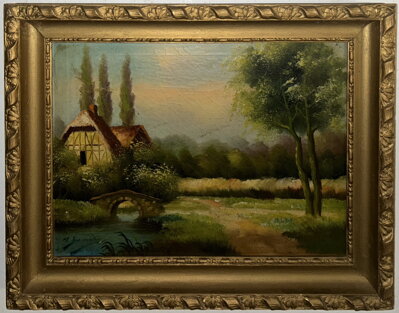 CHALOUPKA S MOSTEM NAD ŘÍČKOU - SIGNOVÁN