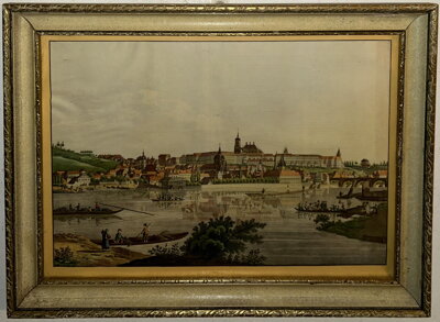 POHLED NA PRAŽSKÝ HRAD ZE STARÉHO MĚSTA - REPRODUKCE - NEZNÁMÝ AUTOR