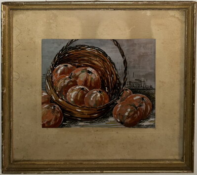 ZÁTIŠÍ S JABLKY V KOŠÍKU - BUREŠ