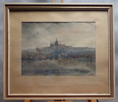 POHLED NA HRADČANY - NEZNÁMÝ AUTOR