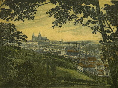 PRAHA POHLED NA HRADČANY V DÁLI - SOUČEK VÁCLAV