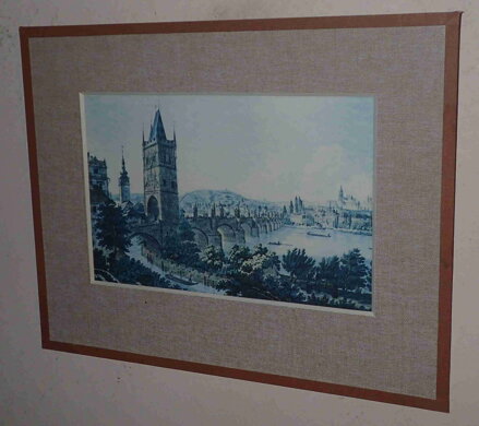 PRAHA PRAGUE POHLED NA KARLŮV MOST - REPRODUKCE