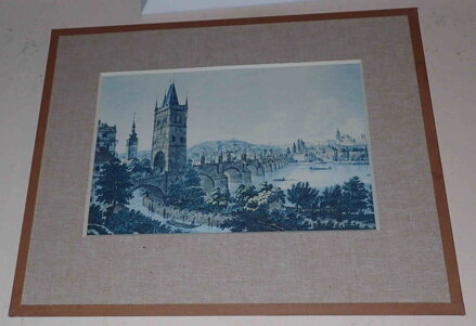 PRAHA PRAGUE POHLED NA KARLŮV MOST - REPRODUKCE