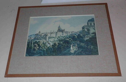 PRAHA PRAGUE POHLED NA PRAŽSKÝ HRAD A LETOHRÁDEK KRÁLOVNY ANNY - REPRODUKCE