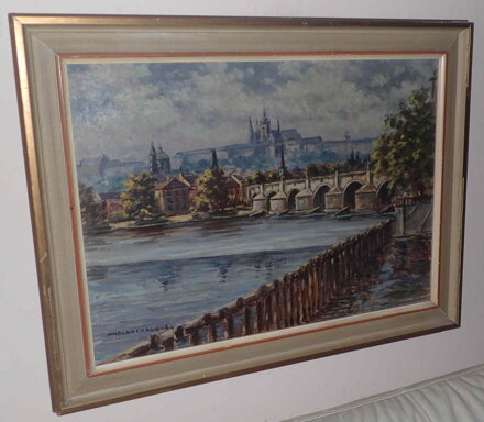 PRAHA POHLED NA KARLŮV MOST A HRADČANY - ARCHALOUS JINDŘICH