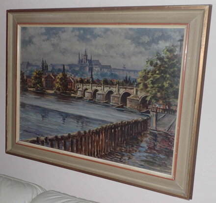 PRAHA POHLED NA KARLŮV MOST A HRADČANY - ARCHALOUS JINDŘICH