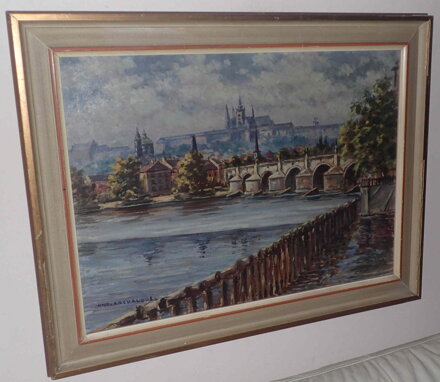 PRAHA POHLED NA KARLŮV MOST A HRADČANY - ARCHALOUS JINDŘICH
