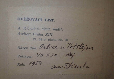 ORLICE U POTŠTEJNA - KOUBA ANTONÍN