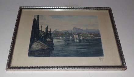 POHLED NA HRADČANY OD KARLOVA MOSTU - MAYER (MEYER) JOSEF