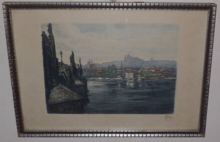 POHLED NA HRADČANY OD KARLOVA MOSTU - MAYER (MEYER) JOSEF