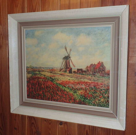 TULIPÁNOVÉ POLE S RIJNSBURSKÝM MLÝNEM - REPRODUKCE - MONET CLAUDE OSCAR