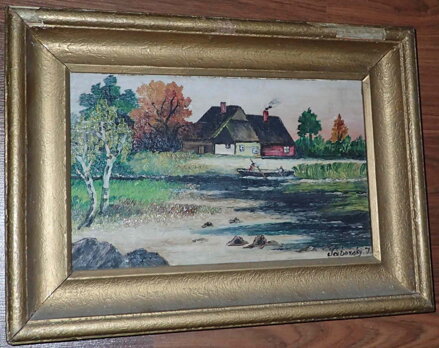 LOĎKA NA RYBNÍKU ZA VESNICÍ - TÁBORSKÝ JOSEF