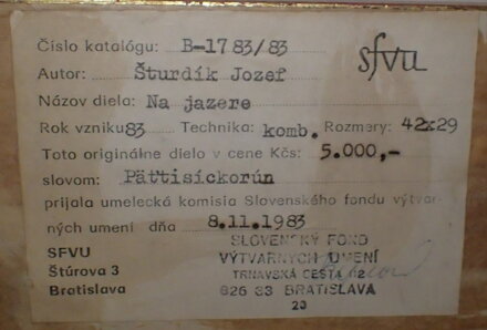 NA JAZERE - ŠTURDÍK JOZEF