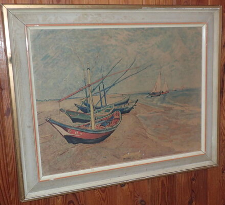 RYBÁŘSKÉ BÁRKY V SAINTES-MARIES-DE-LA-MER - REPRODUKCE - VINCENT VAN GOGH