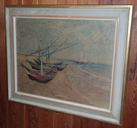 RYBÁŘSKÉ BÁRKY V SAINTES-MARIES-DE-LA-MER - REPRODUKCE - VINCENT VAN GOGH