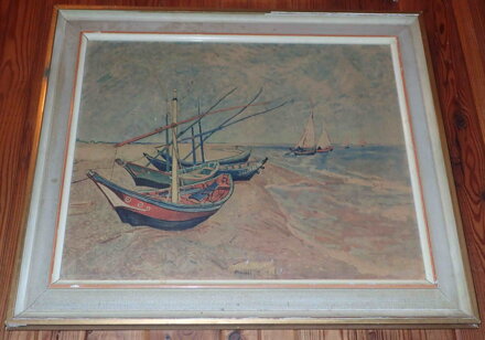 RYBÁŘSKÉ BÁRKY V SAINTES-MARIES-DE-LA-MER - REPRODUKCE - VINCENT VAN GOGH