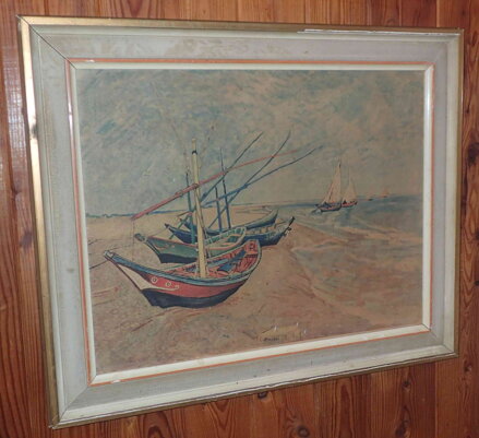 RYBÁŘSKÉ BÁRKY V SAINTES-MARIES-DE-LA-MER - REPRODUKCE - VINCENT VAN GOGH
