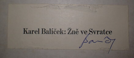 ŽNĚ VE SVRATCE - BALÍČEK KAREL