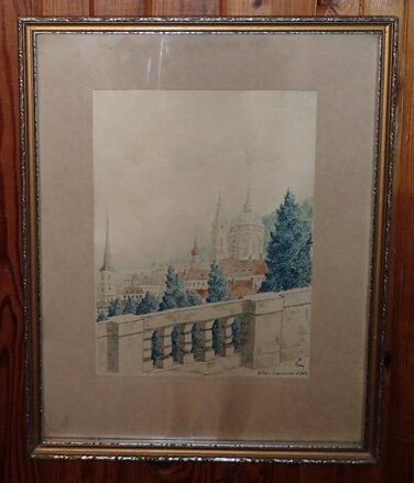 PRAHA PRAŽSKÝ HRAD POHLED Z LEDEBURSKÉ ZAHRADY - ČERNÝ