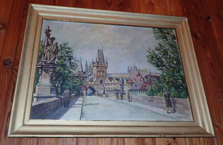 PRAHA KARLŮV MOST POHLED NA HRADČANY - ERNÉE J.