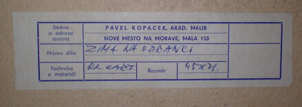 ZIMA NA ODRANCI - KOPÁČEK PAVEL