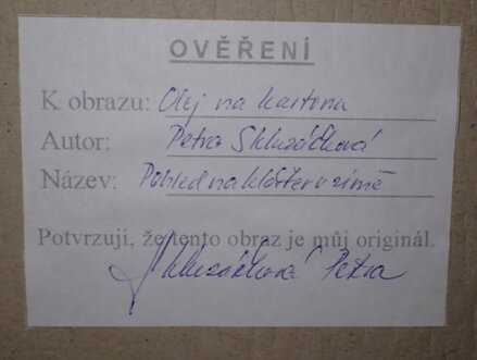 MILEVSKO POHLED NA KLÁŠTER V ZIMĚ - SKLUZÁČKOVÁ PETRA