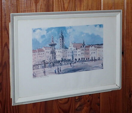 ČESKÉ BUDĚJOVICE NÁMĚSTÍ, KAŠNA, ČERNÁ VĚŽ - REPRODUKCE - STEHLÍK KAREL
