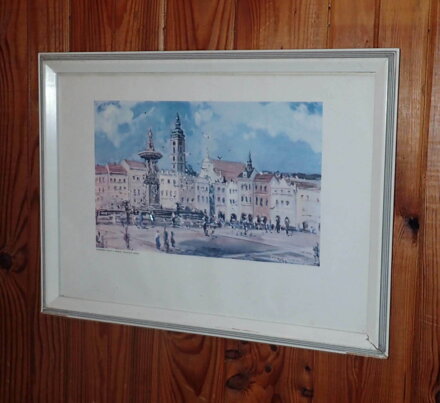 ČESKÉ BUDĚJOVICE NÁMĚSTÍ, KAŠNA, ČERNÁ VĚŽ - REPRODUKCE - STEHLÍK KAREL