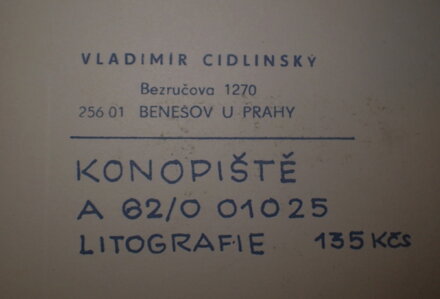 KONOPIŠTĚ - CIDLINSKÝ VLADIMÍR