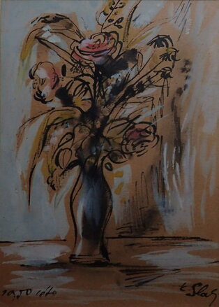 KVĚTINY VE VÁZE - SLABÝ KAREŠ KAREL