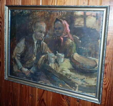 STAŘEČEK A STAŘENKA U KAFÍČKA - STEHNO JIŘÍ