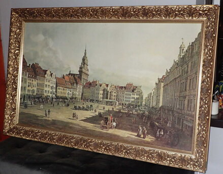 STARÝ TRH V DRÁŽĎANECH - REPRODUKCE - BELLOTTO BERNARDO CANALETTO