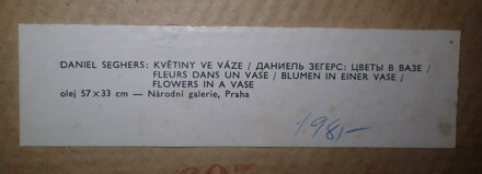 KVĚTINY VE VÁZE - REPRODUKCE - SEGHERS DANIEL