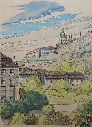 PRAHA POHLED NA PRAŽSKÝ HRAD - ŠVEC VÁCSLAV